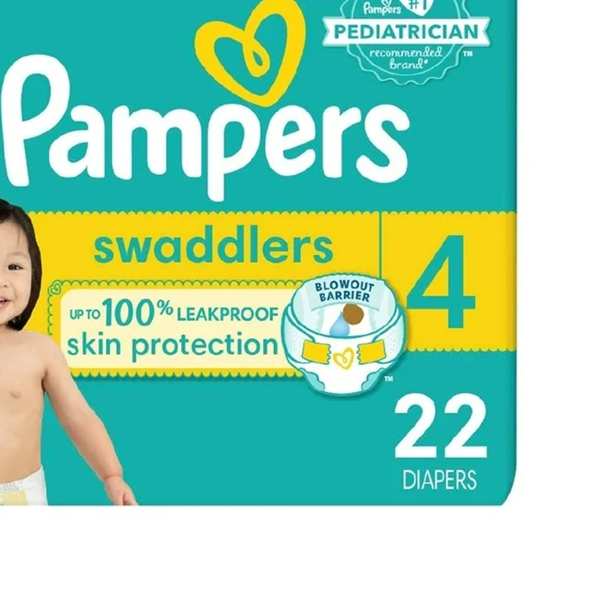 Pañales Pampers Swaddlers Active Baby Talla 4 22pz