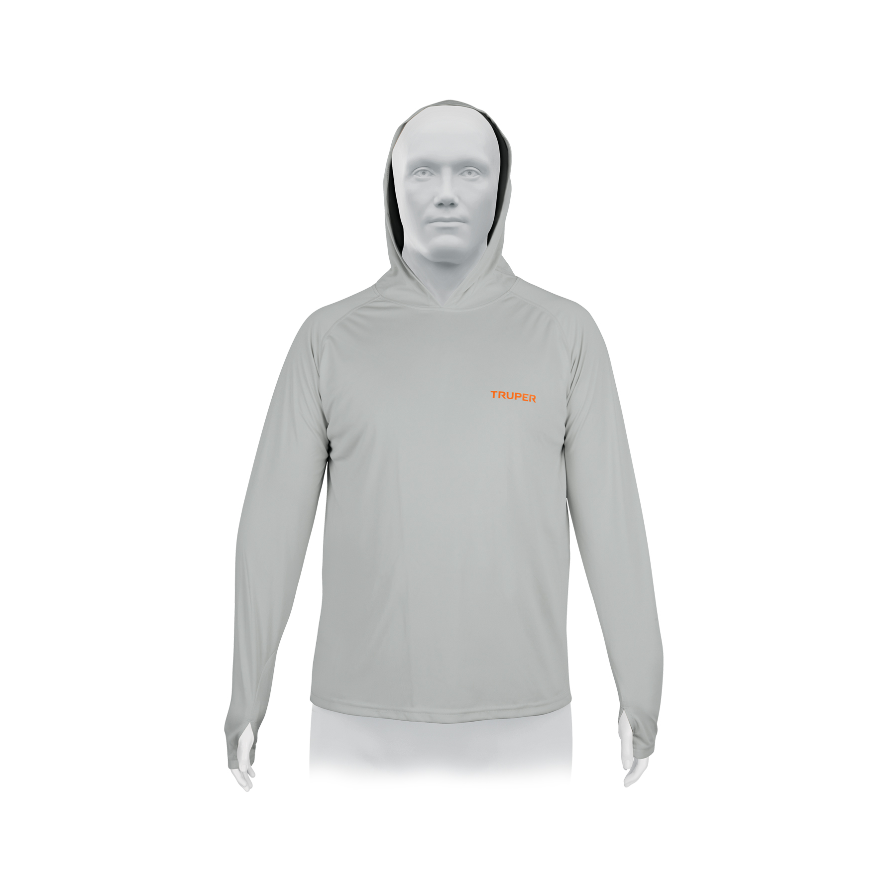 Playera protección solar,m. larga, c/gorro,hombre,M, TRUPER