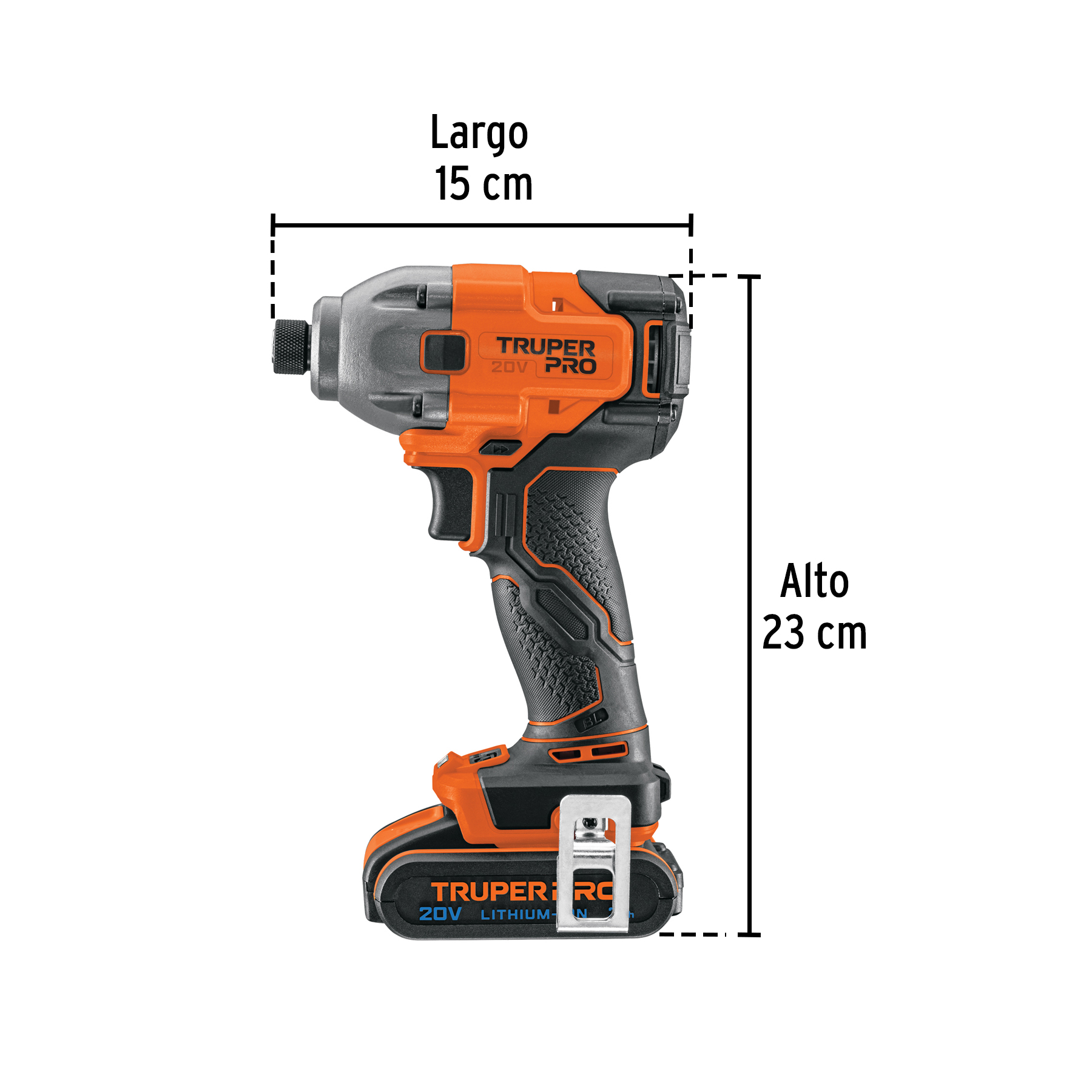 Destornillador de impacto 1/4", 20V, 1 batería 2Ah, PRO