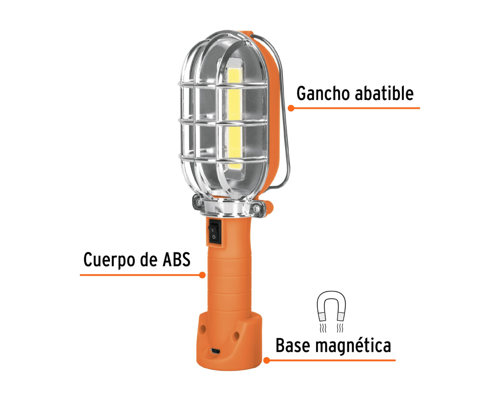 Lámpara LED 280 lm de taller, recargable, modelo LAT-280 marca Truper
