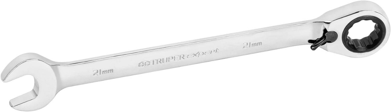Llave combinada matraca reversible 21mmx288 mm largo, Expert LL-2021MXR	