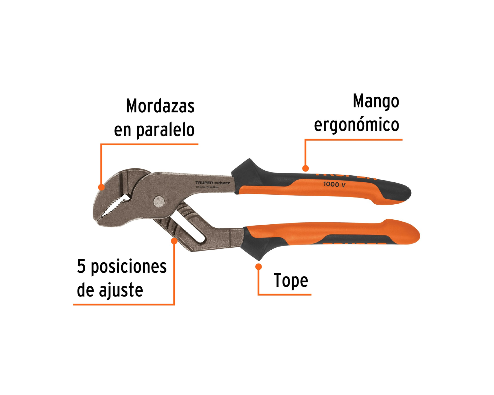 Pinzas de extensión 10' mango Comfort Grip, modelo PEX-10X marca Truper Expert 