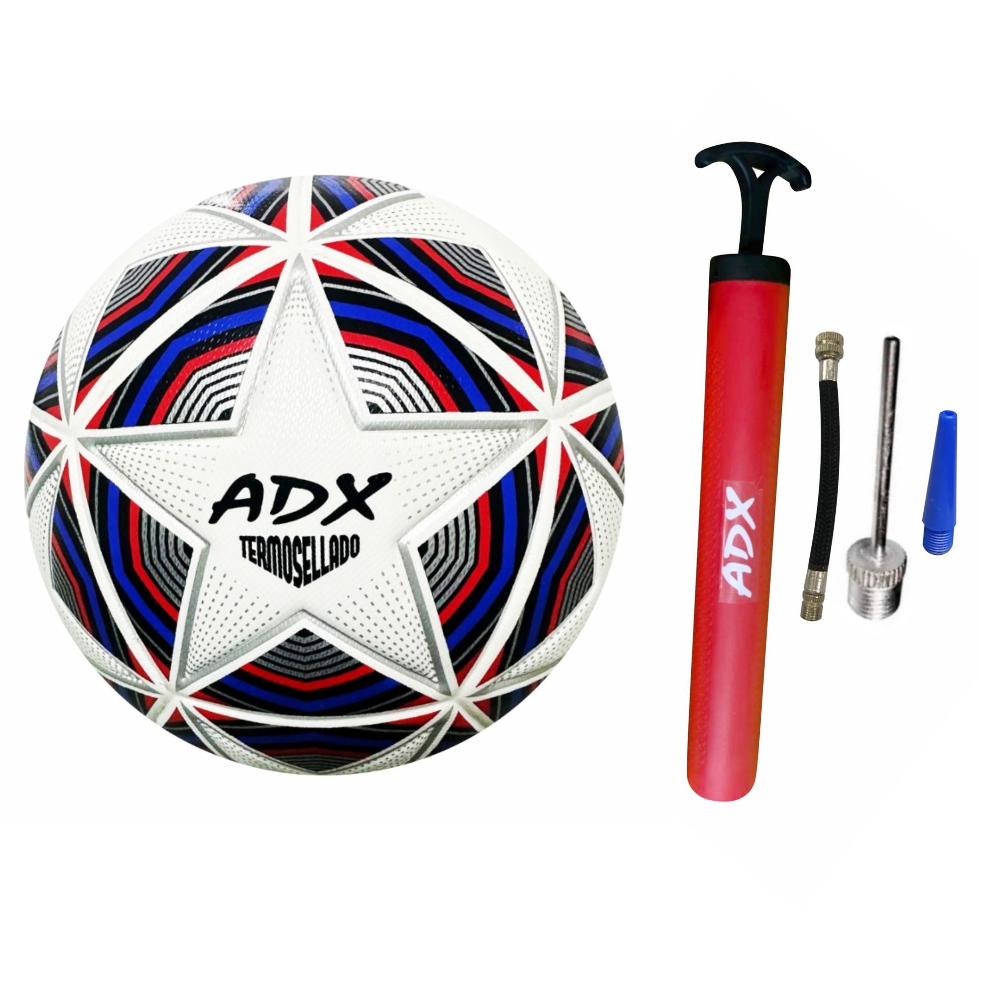 Balon Futbol Termosellado Estrella, Peso Reglamentario Adx #5+Bomba de aire