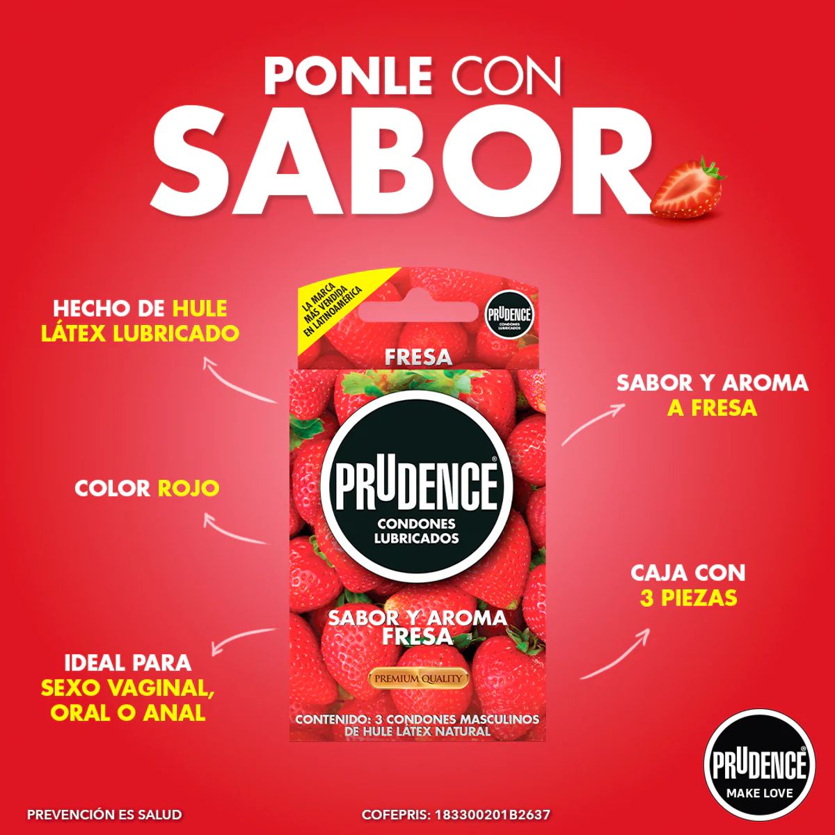 Preservativo PRUDENCE caja con 100 piezas sabor UVA