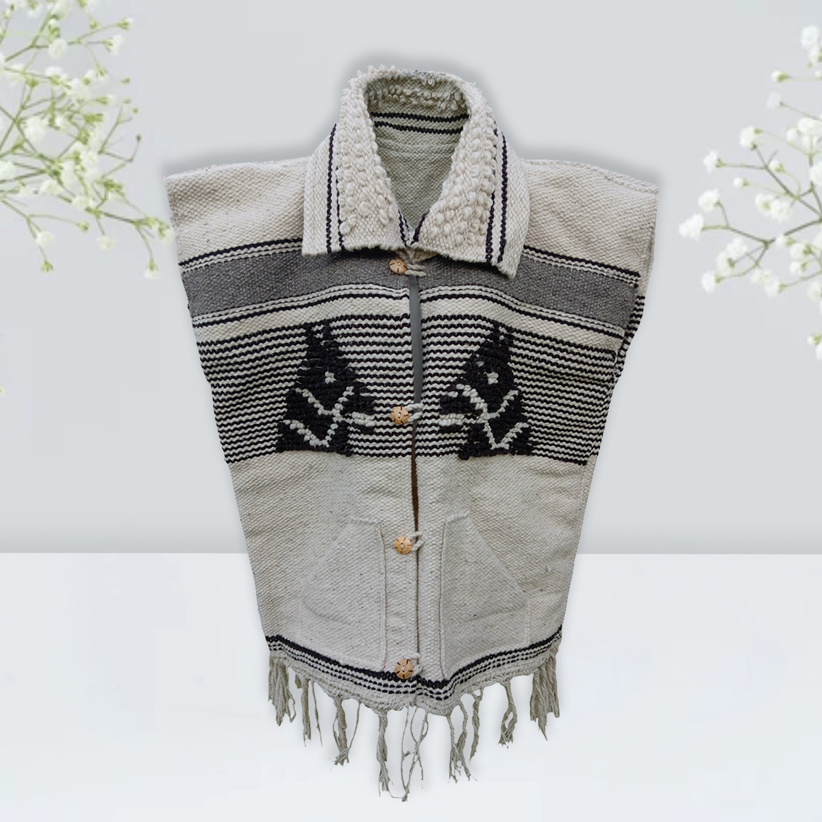 Cotorina Chaleco Gaban 100% lana natural de borrego