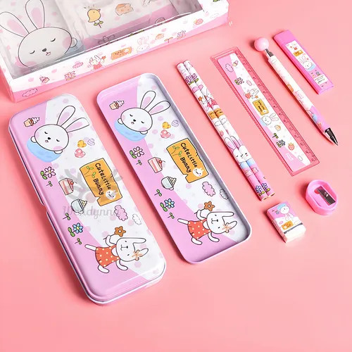 Kit Utiles Escolar Niño Estuche Lapiz Regla Papeleria Kawaii