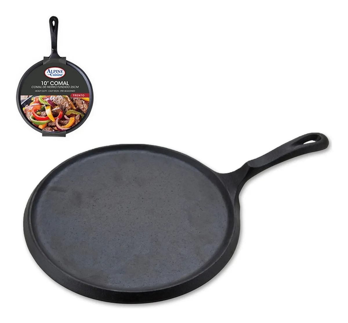 Comal De Hierro Fundido Alpine Cuisine 25 Cm Negro