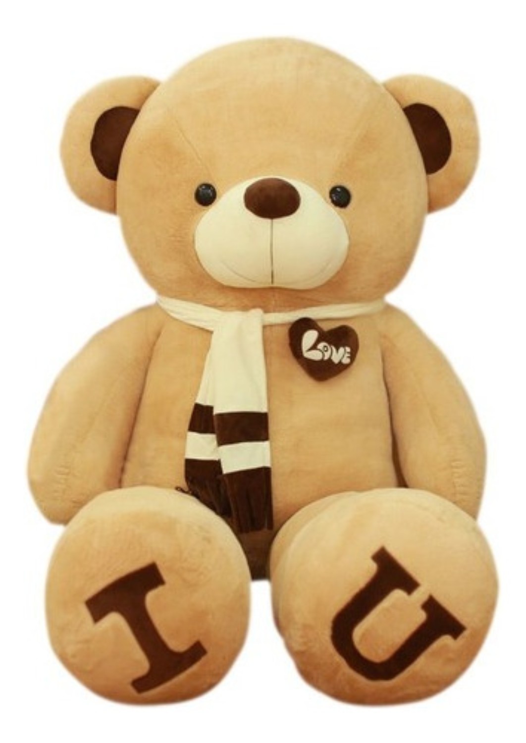 Grande Oso Peluche Gigante Con Bufanda 1metro Marron