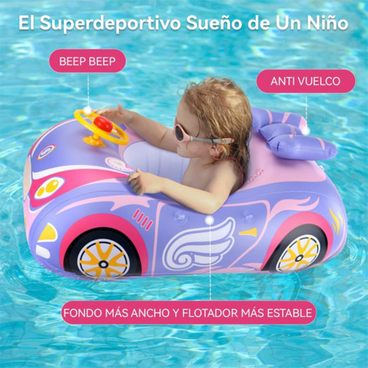 Salvavidas Inflables Alberca Adecuado Para Bebés De 1-4 Años Azul Carro