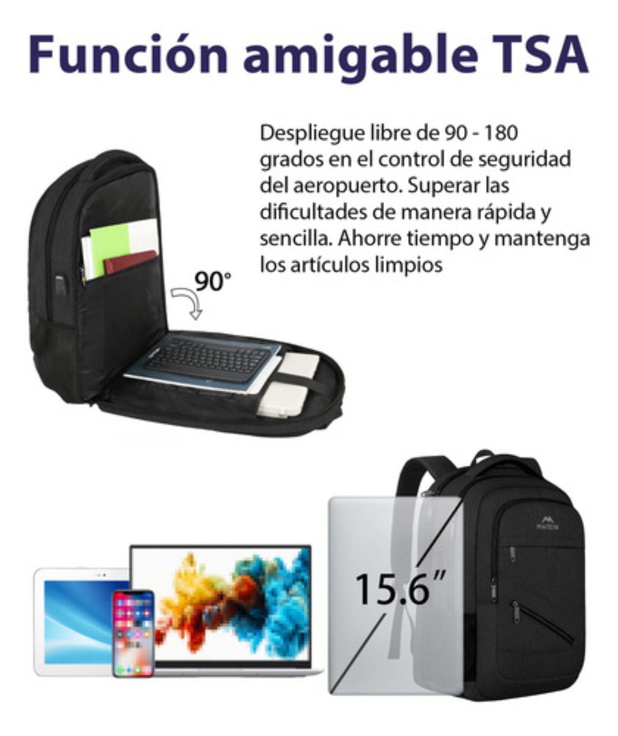 Mochila Para Laptop 17 Pulgadas negra