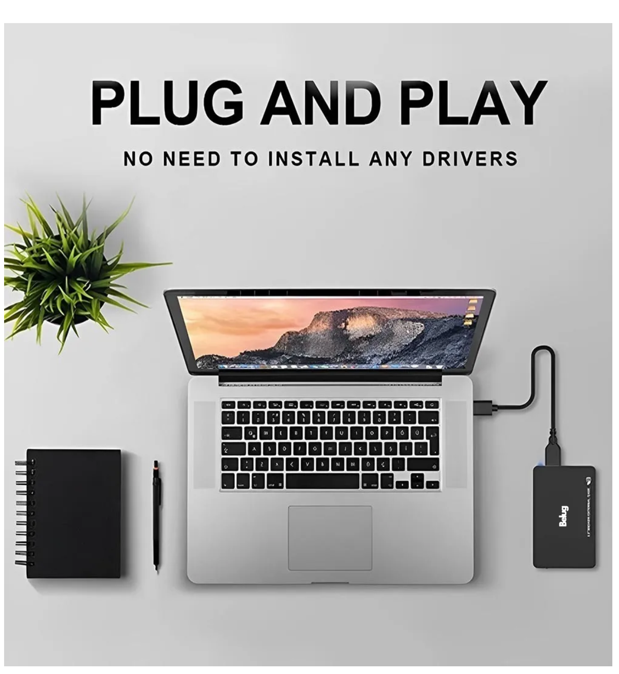 2,5' USB 2.0 ALU Festplattengehäuse IDE #k482b - Foto 2