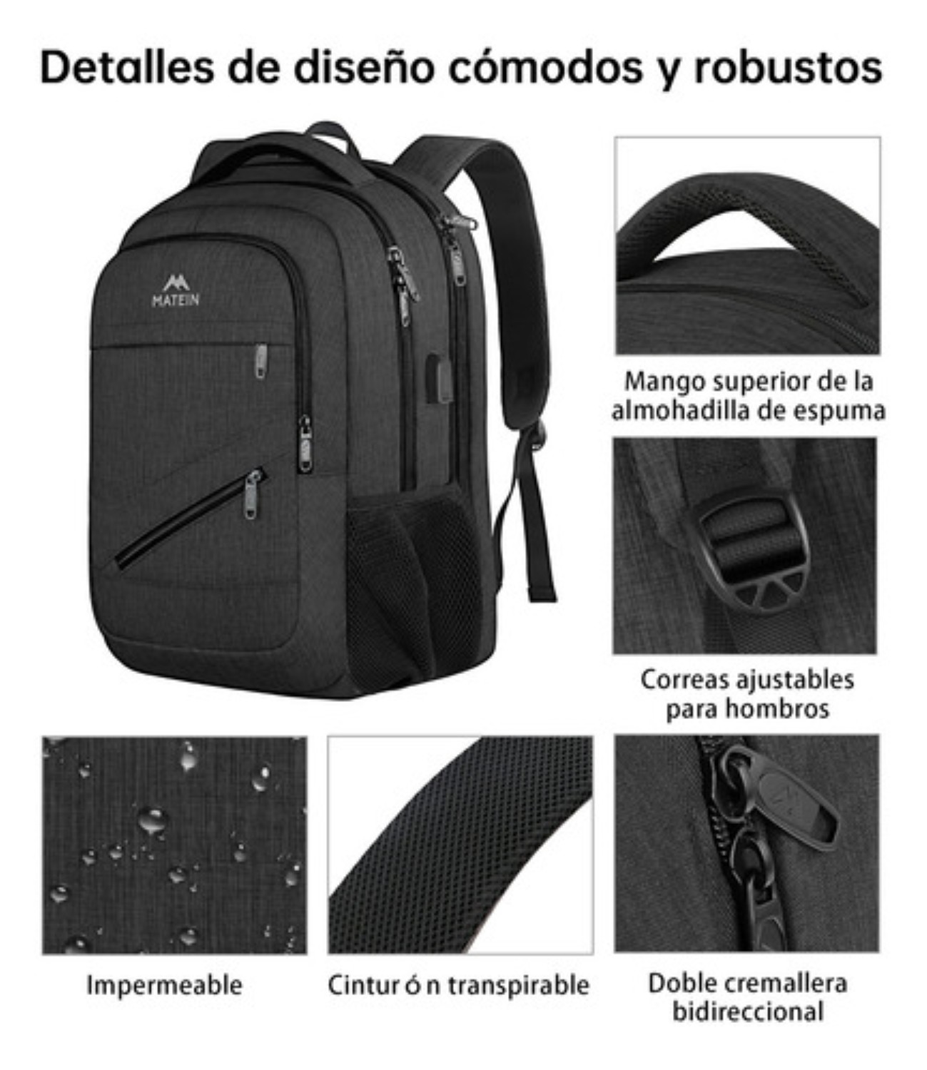 Mochila Para Laptop 17 Pulgadas negra