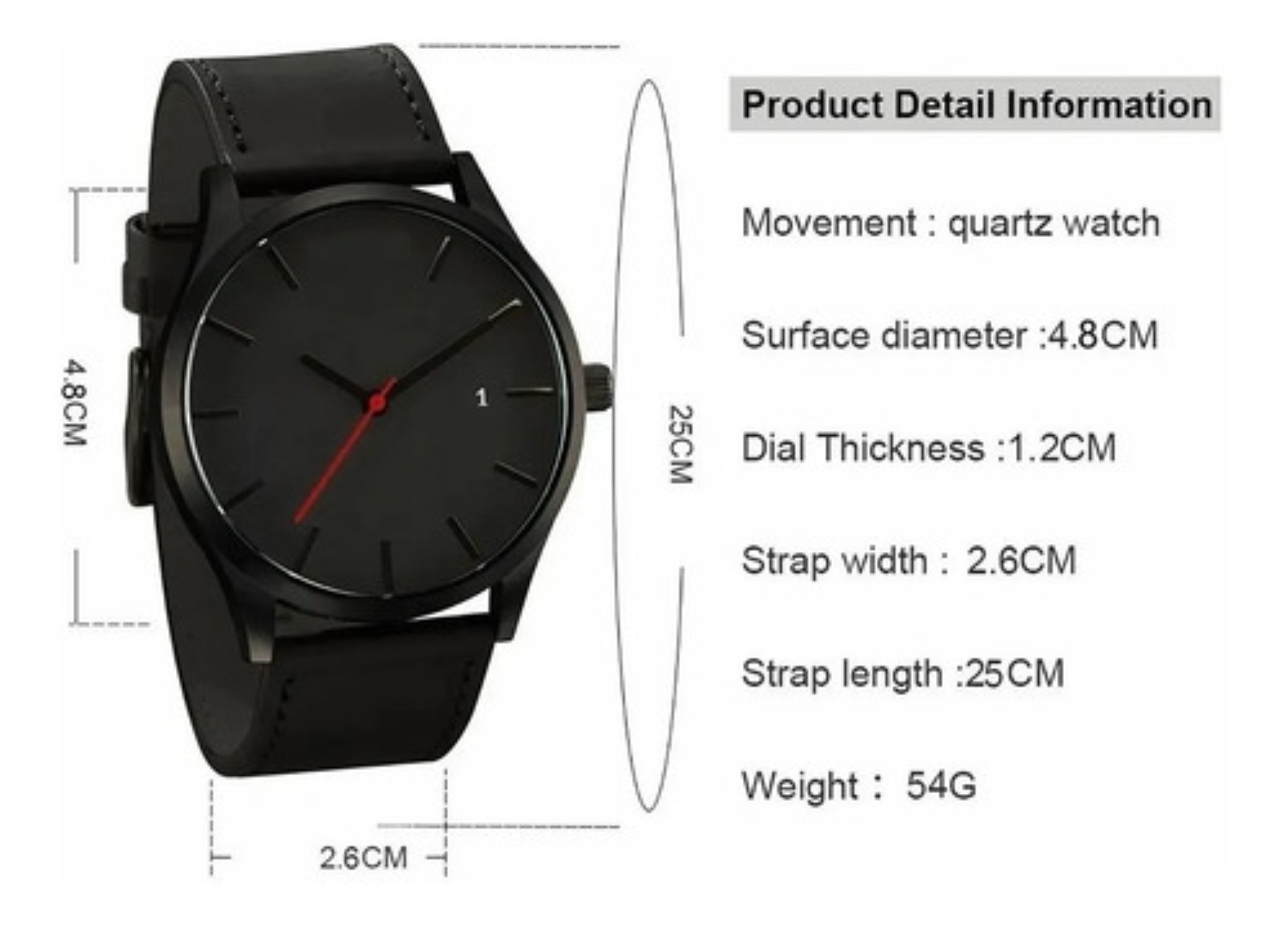 Reloj Casual Y Elegante Color Negro Para Hombre Negro