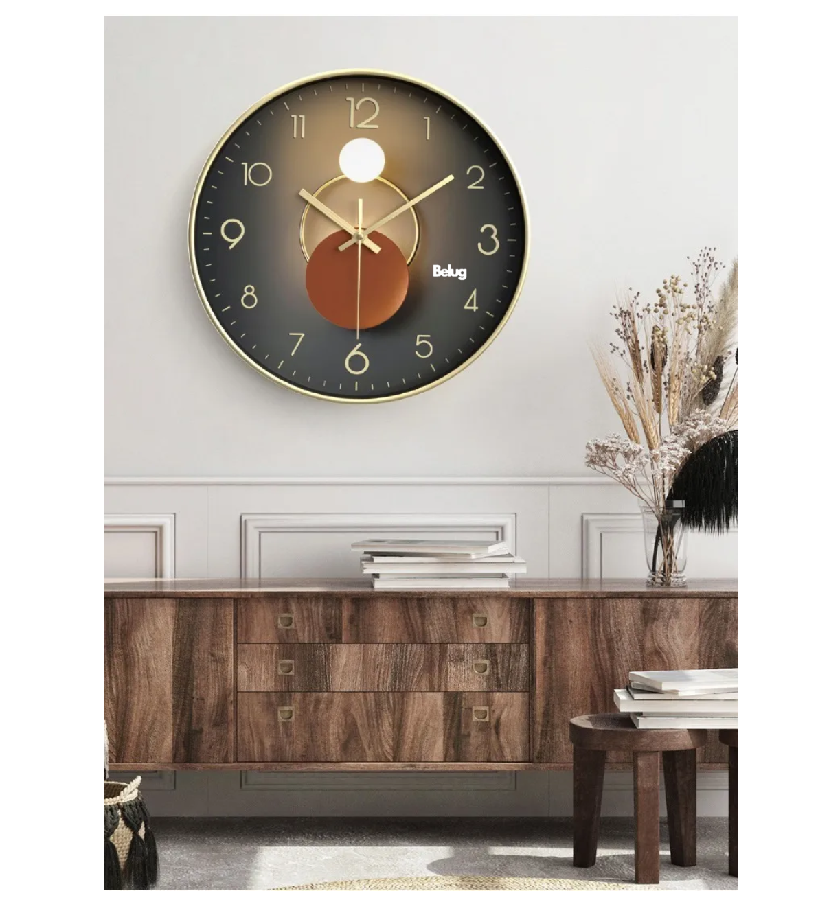 Reloj De Pared Decorativo Moderno Silencioso De 30 Cm Belug
