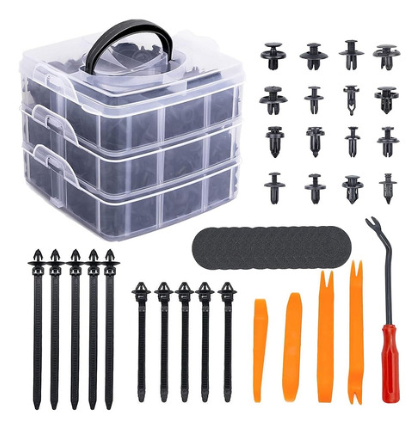 Kit De Grapas Automotriz 635pcs 16 Modelos Con Quita Grapas