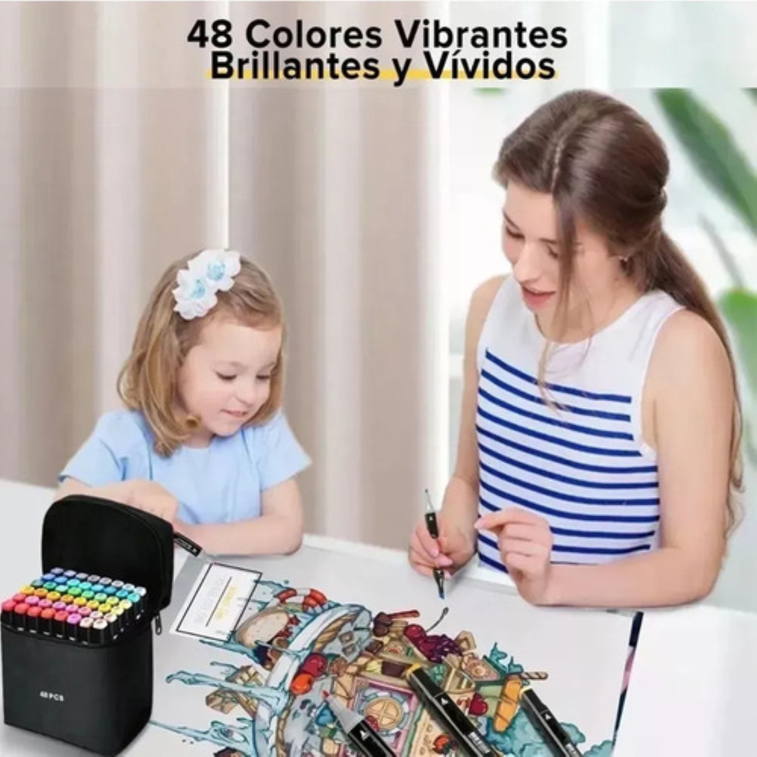 Marcadores Doble Punta Plumones Punta Pincel 60 Colors