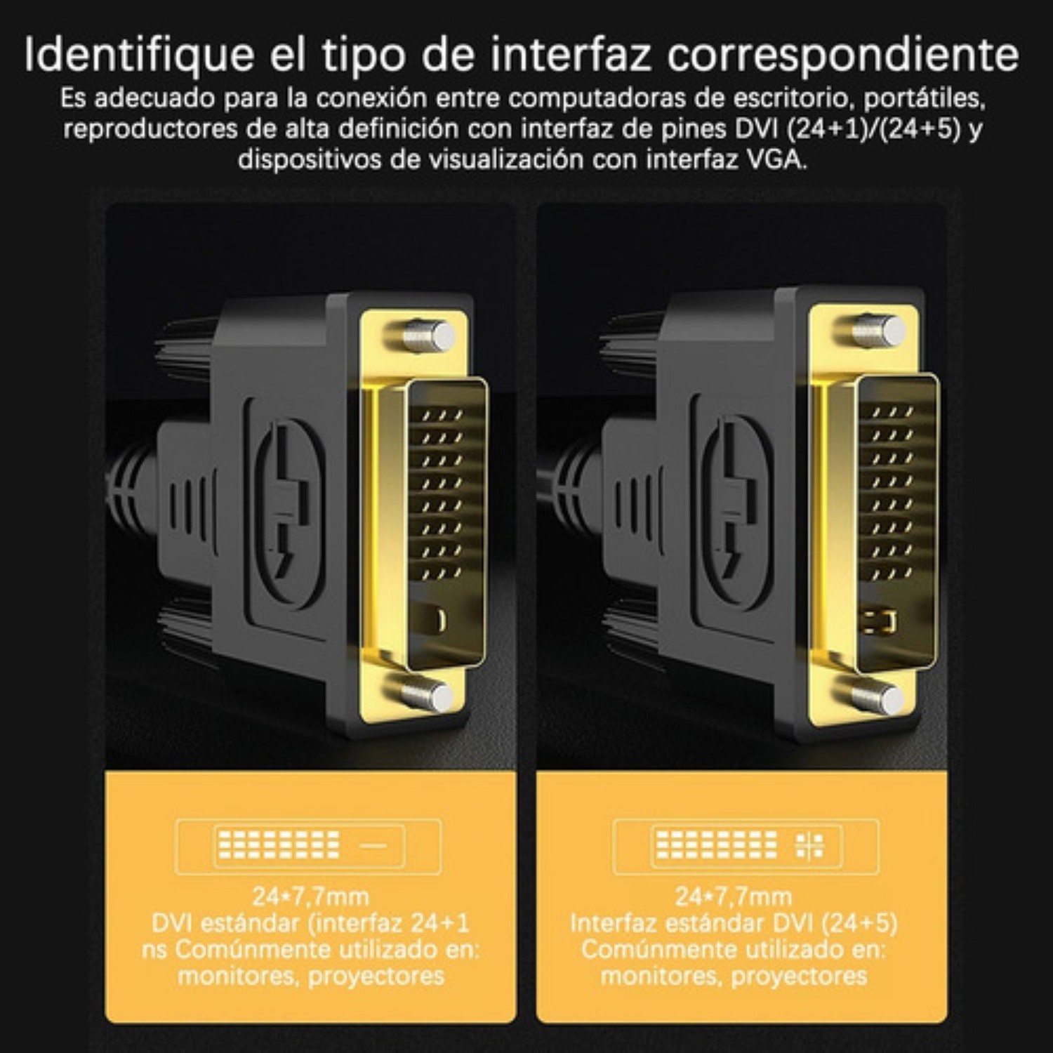 Adaptador Convertidor De Dvi-d A Vga Negro
