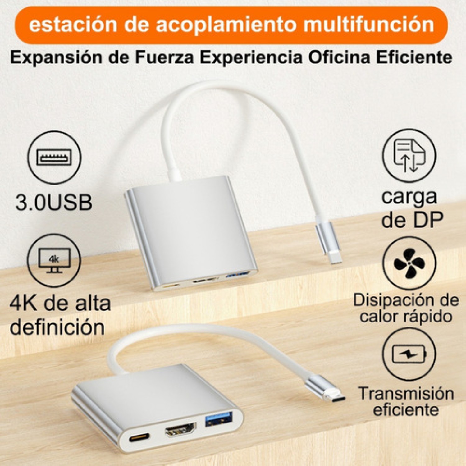 Xiwai USB-C Multiport Adapter - 4K@120Hz HDMI, USB 3.0, 100W PD, Metalen Behuizing, Voor Laptop En Tablet