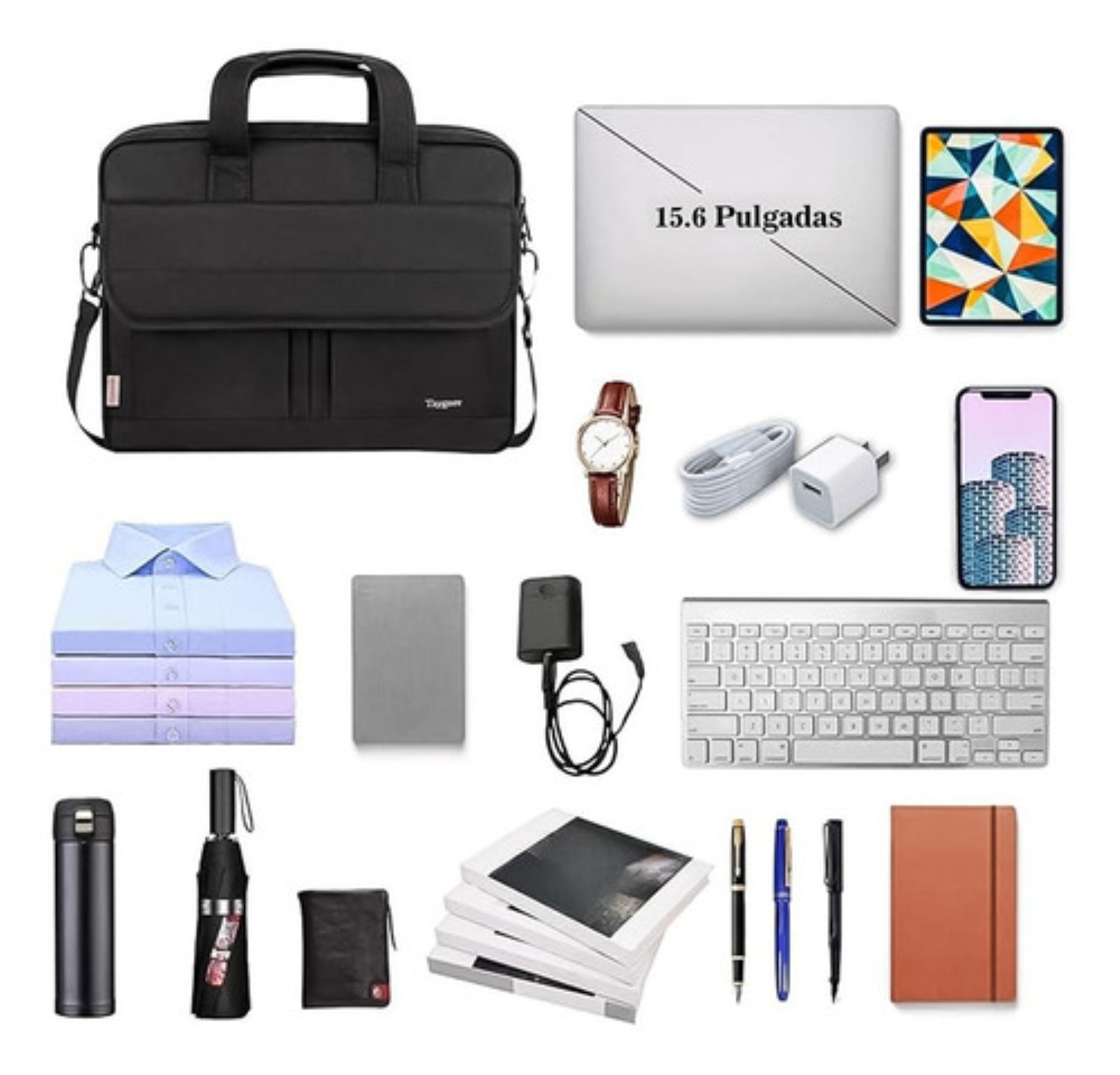 Maletín Portafolio Para Laptop De 15.6 In negro