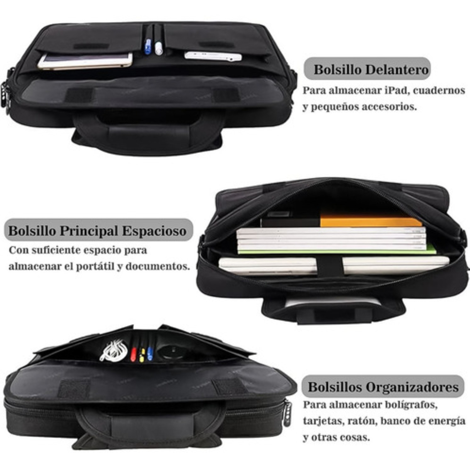 Maletín Portafolio Para Laptop De 15.6 In negro