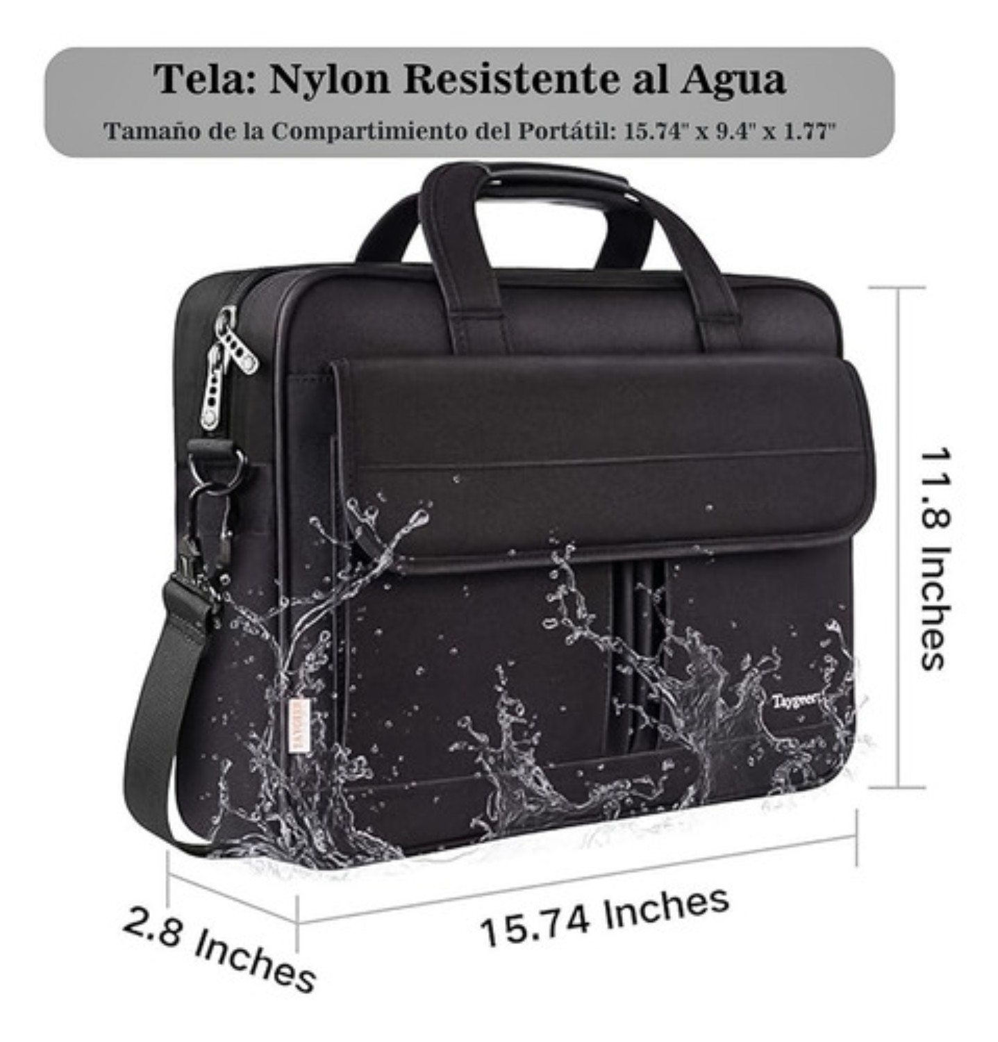 Maletín Portafolio Para Laptop De 15.6 In negro