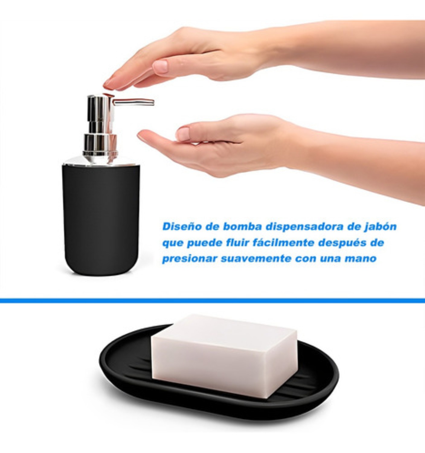 Set de Accesorios de Baño 6 piezas Negro