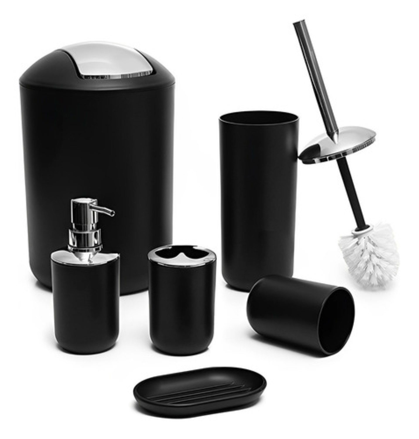 Set de Accesorios de Baño 6 piezas Negro