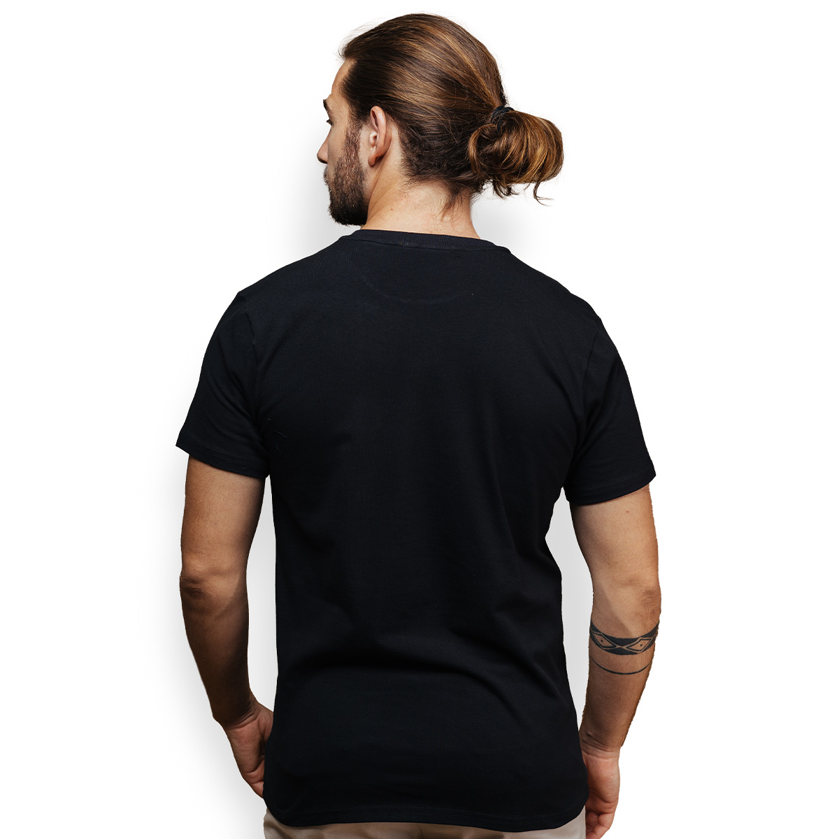 Playera Negra Cuello Redondo Manga Corta Básica Muscle Fit Para Hombre