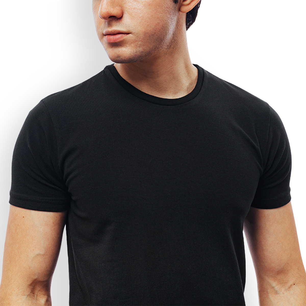 Playera Negra Cuello Redondo Manga Corta Básica Muscle Fit Para Hombre