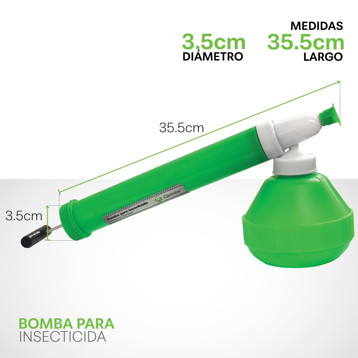 Gimex Bomba Manual para Insecticida, Fumigador Atomizador de 350 ml, Uso Rápido y Fácil para Jardín y Agricultura.