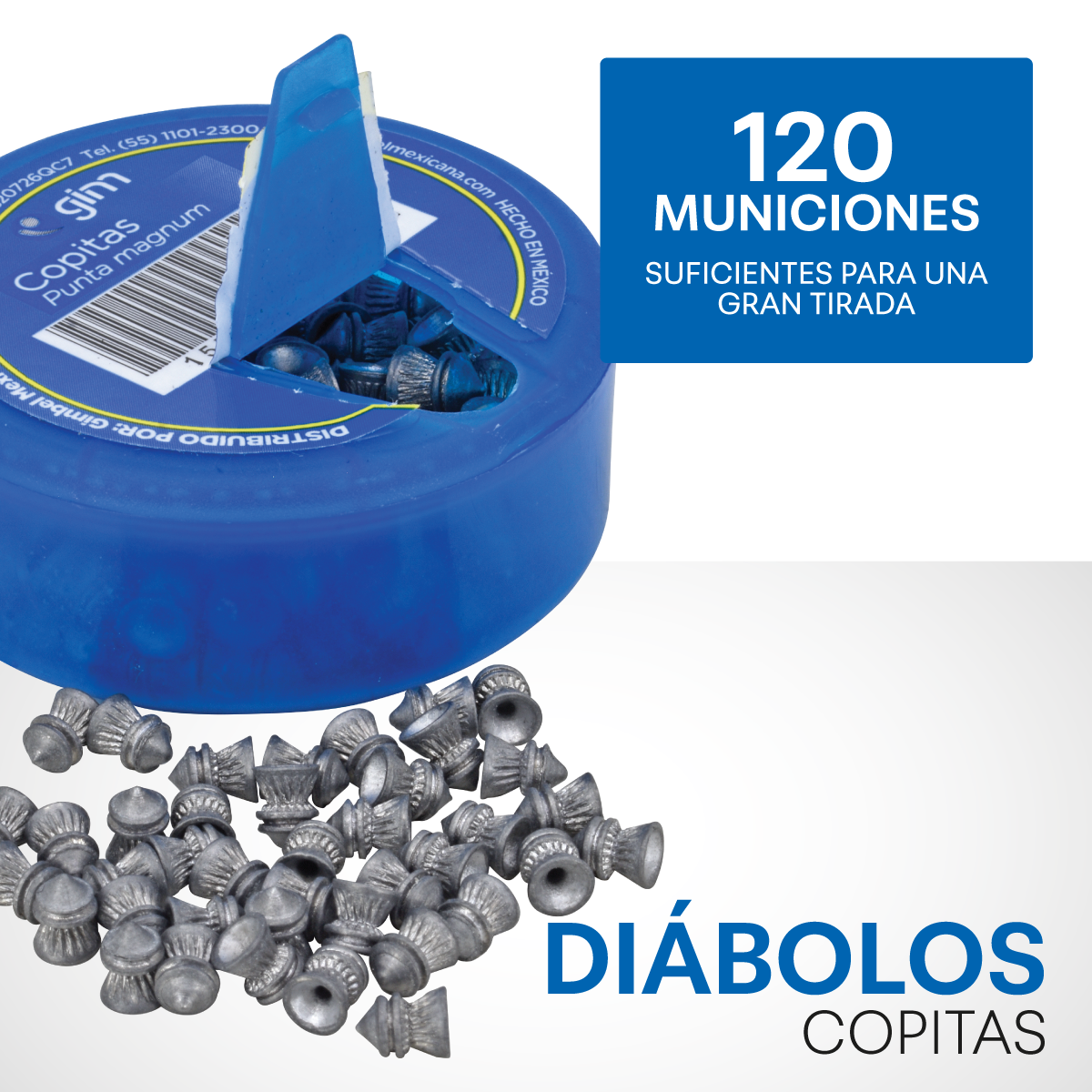 Diábolos 5.5 mm con Punta en Lata de 120 Piezas para Tiro Deportivo y Práctica de Precisión
