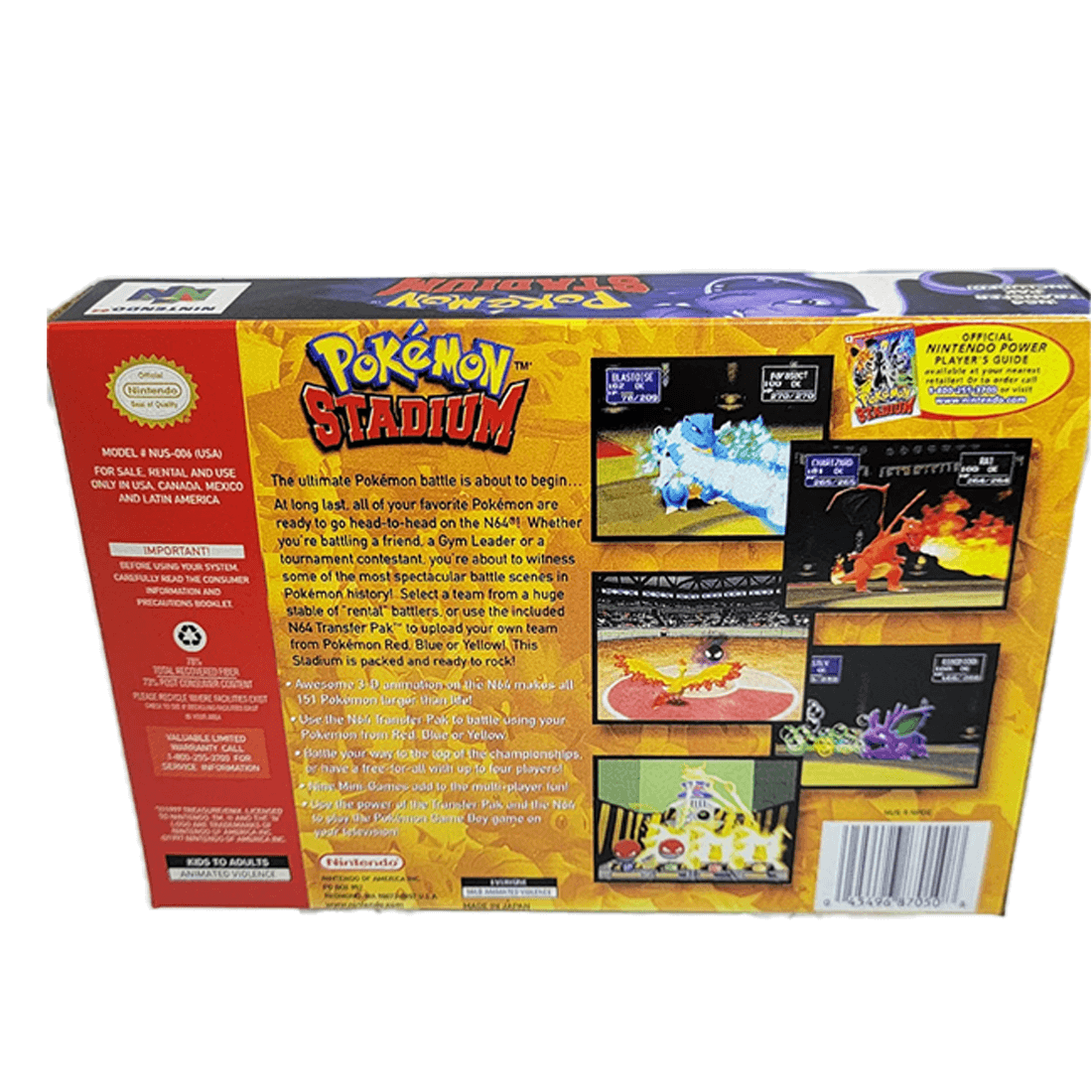 Pokémon Stadium 1 Físico En Caja Con Manual Nintendo 64