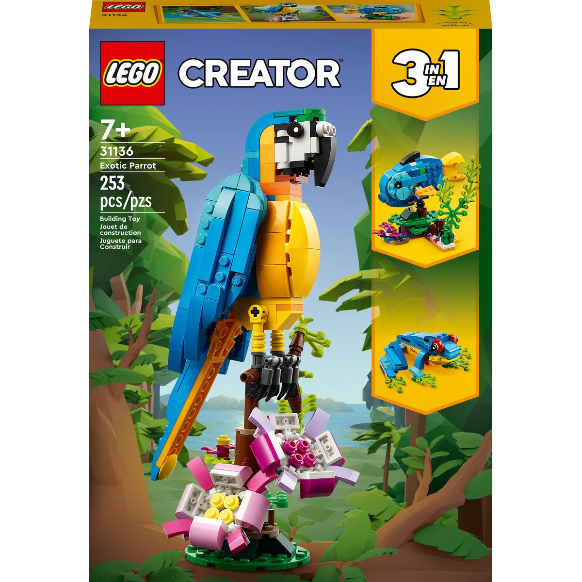 Set LEGO Creator 3 en 1 Perico Exótico 253 Piezas COLOR MULTICOLOR Para Niños Desde 7 Años