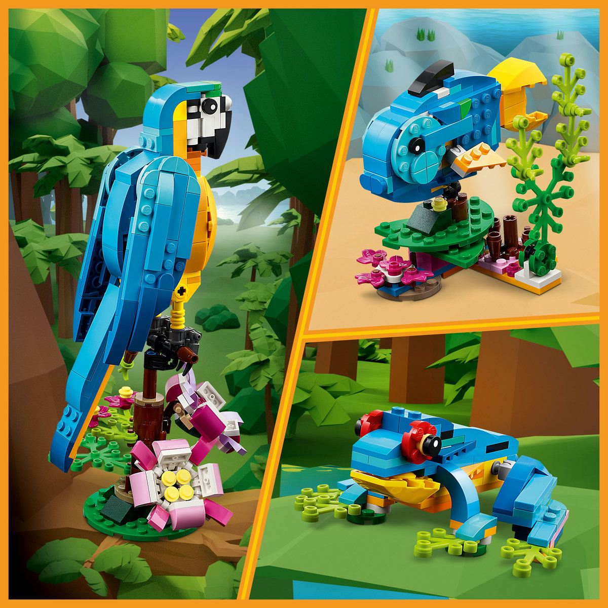 Set LEGO Creator 3 en 1 Perico Exótico 253 Piezas COLOR MULTICOLOR Para Niños Desde 7 Años