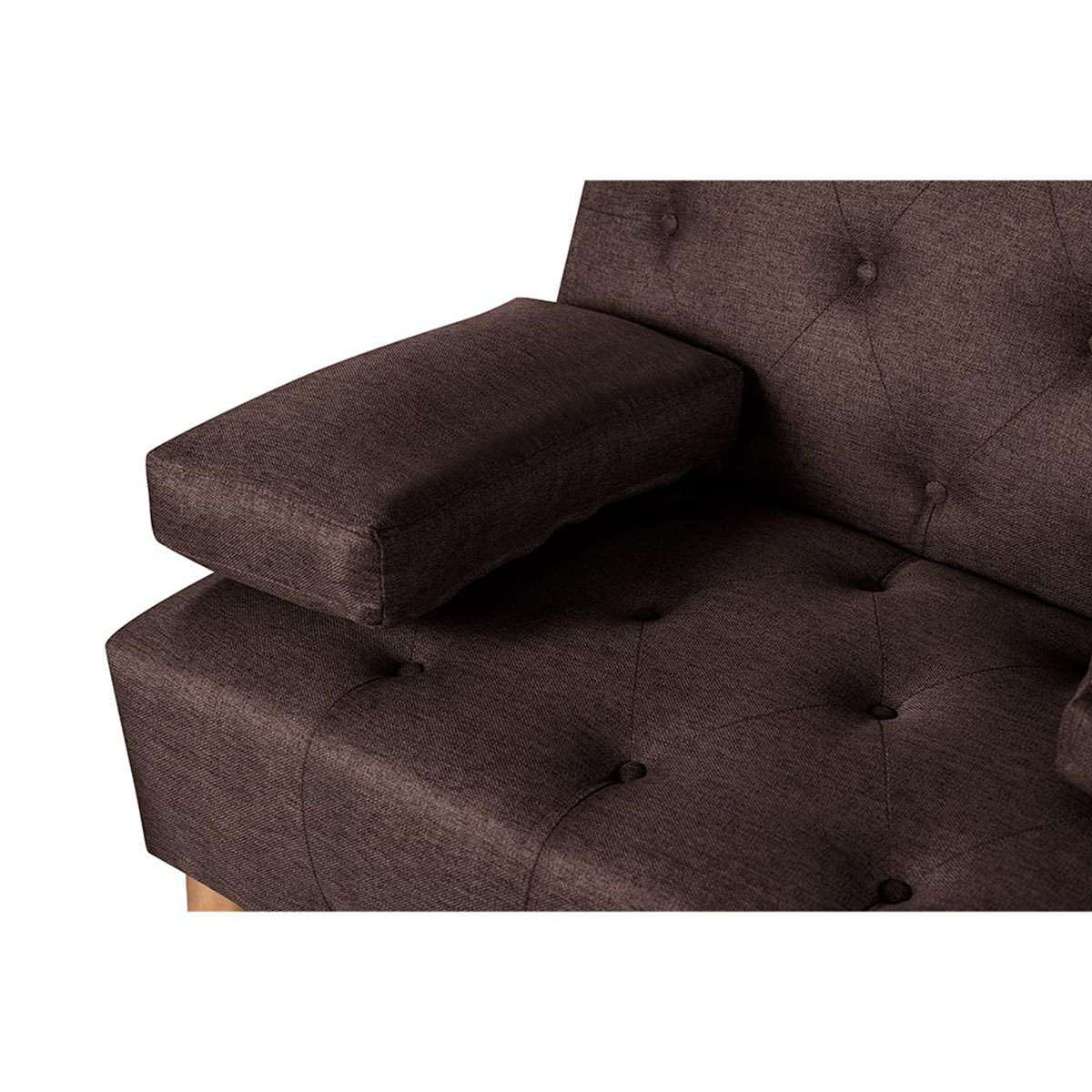 Sofá Cama Makora Caroli Café Lino De 2 Plazas Con Portavasos