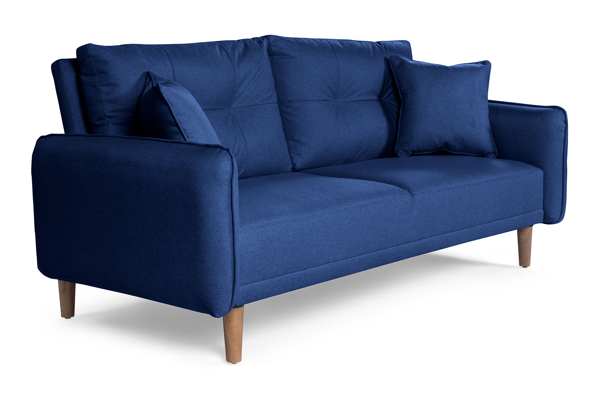 Sofá Cama Makora Brokman Azul Lino De 3 Plazas 
