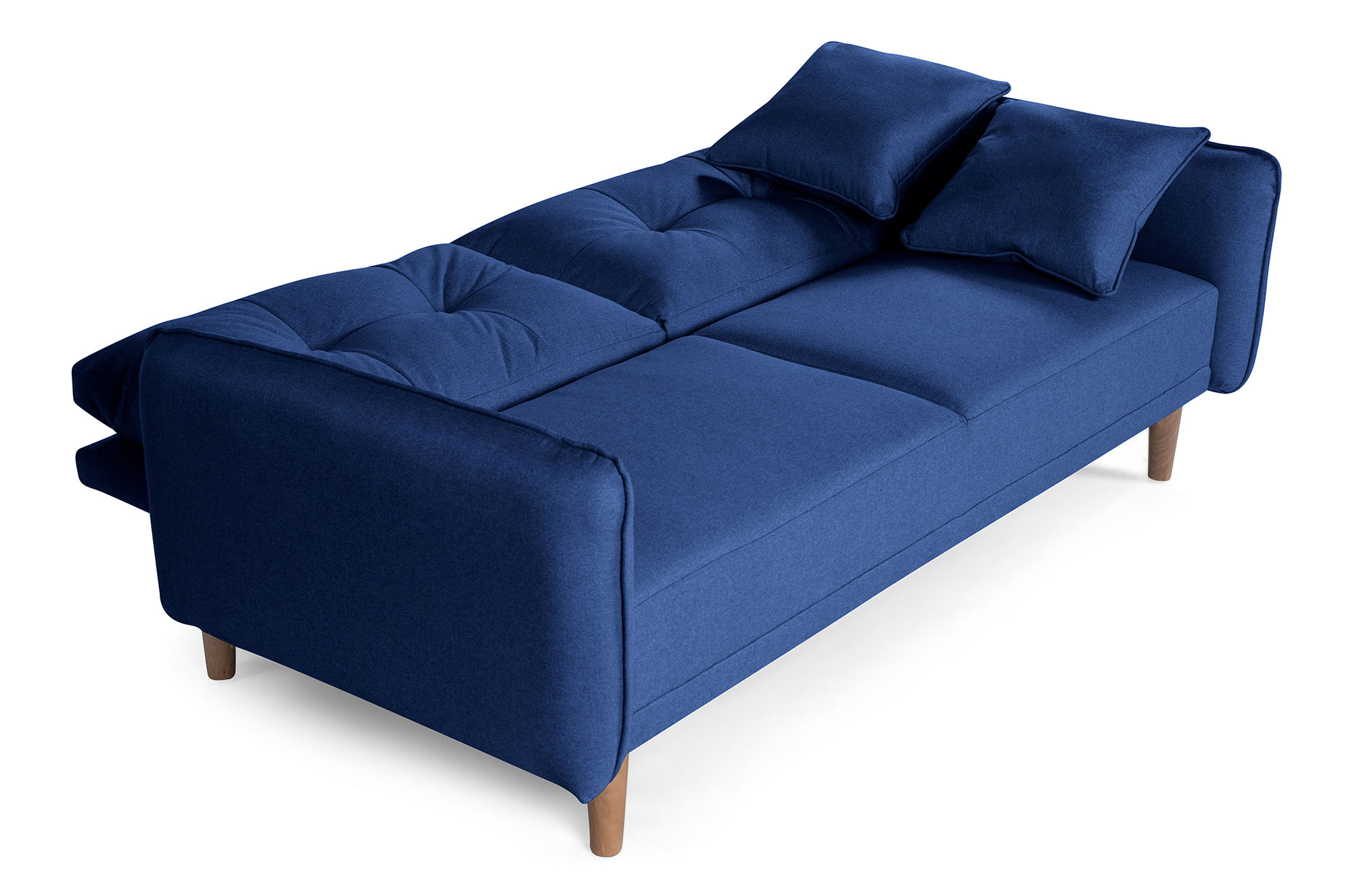 Sofá Cama Makora Brokman Azul Lino De 3 Plazas 