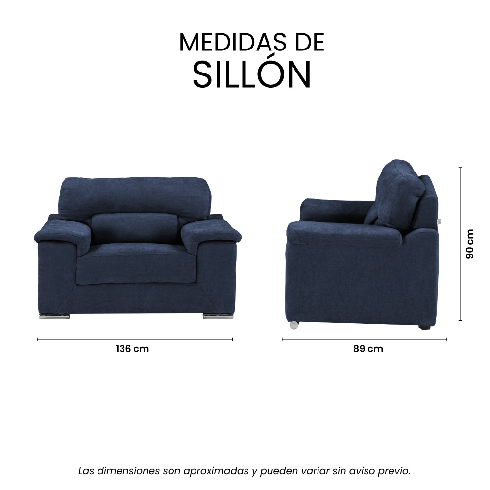 Sillón 1 Plaza Trinity Kaizen Azul  ENTREGA SOLO EN CDMX Y AREA METROPOLITANA