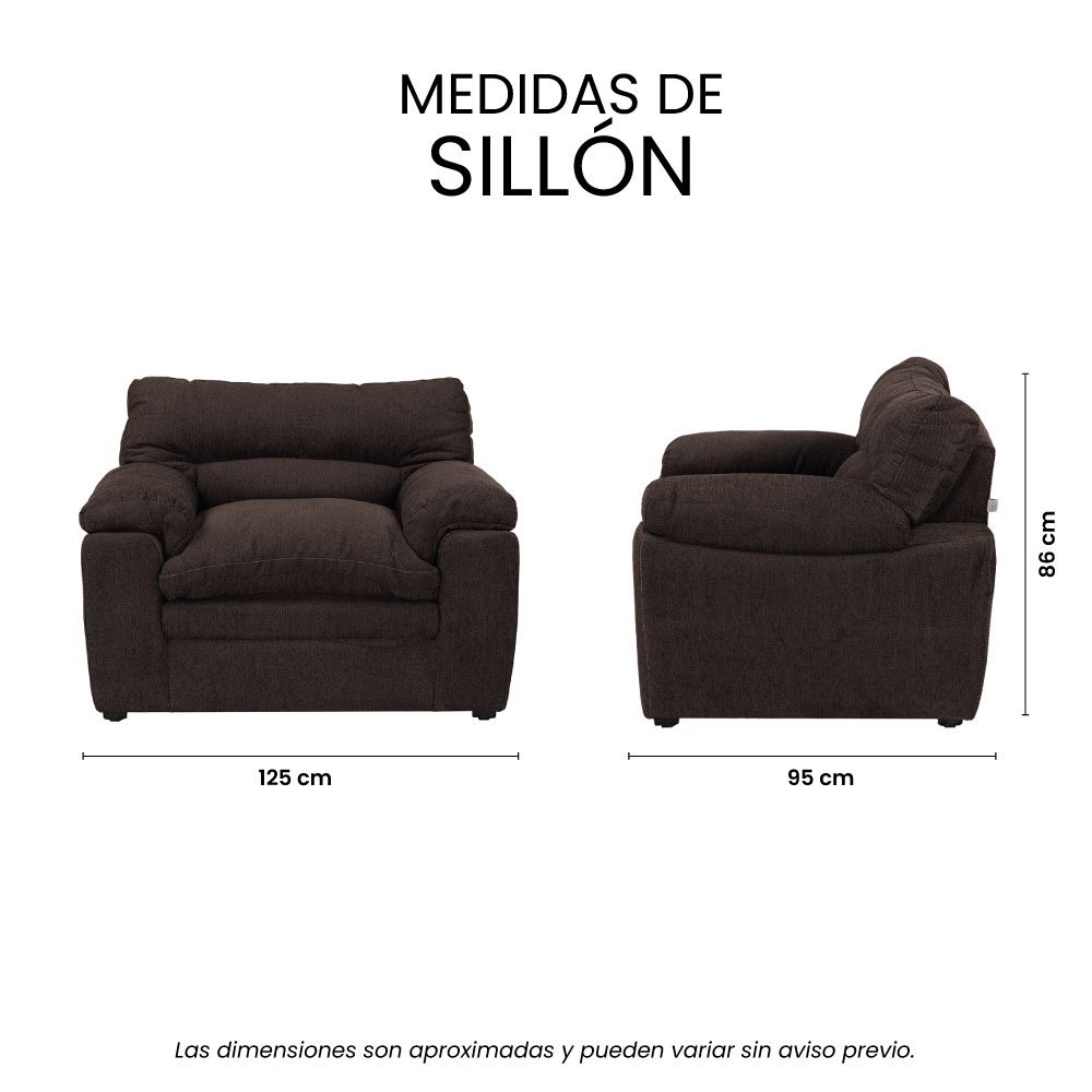 Sillón 1 Plaza Trinity Cosmo Chocolate  ENTREGA SOLO EN CDMX Y AREA METROPOLITANA