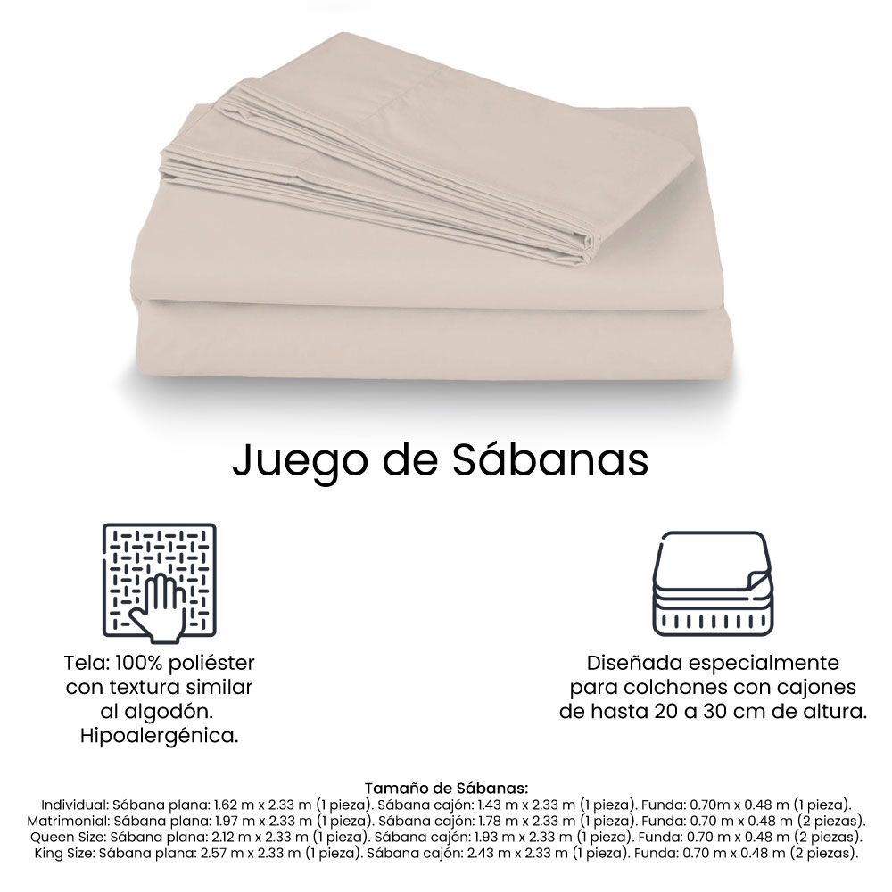 Colchón Matrimonial Restonic Vail Gris + Almohada Osos + Sábanas Basic