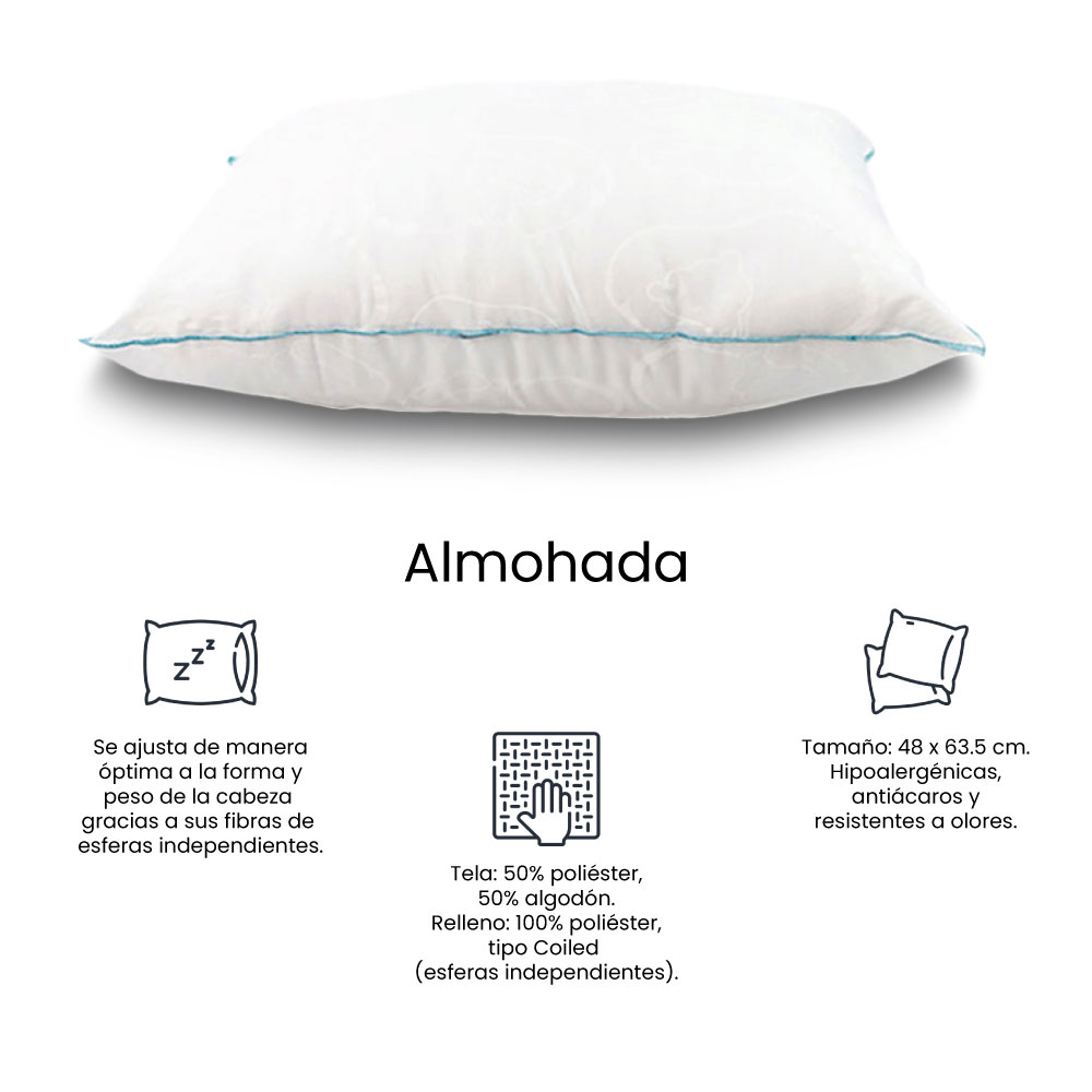 Colchón Matrimonial Restonic Vail Gris + Almohada Osos + Sábanas Basic