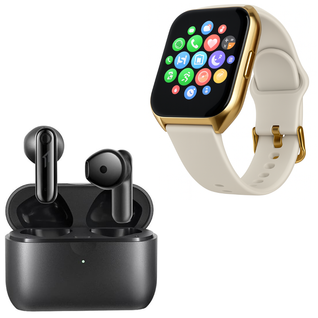 Filwans GTS Mini Smartwatch dorado + 1More Neo True Wireless