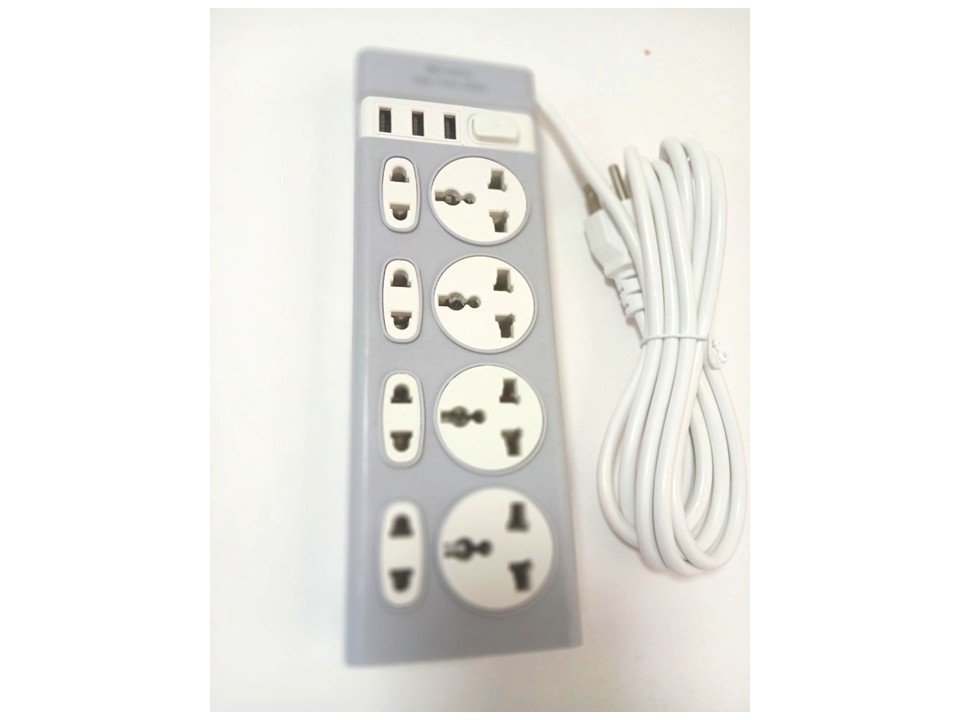 Barra Multi contacto   8 contactos + 3 puertos USB