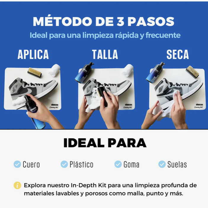 Kit De Limpieza De Tenis Limpiador Espuma 4 Piezas Shoozas