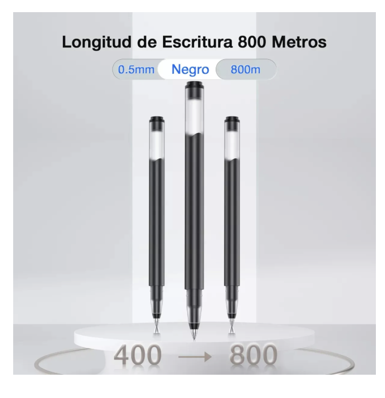 10 Piezas Bolígrafos De Tinta Negra 1Hora Pluma Punta De 0.5mm Boligrafo Punto Fino De Tinta Para Estudiantes De Oficina