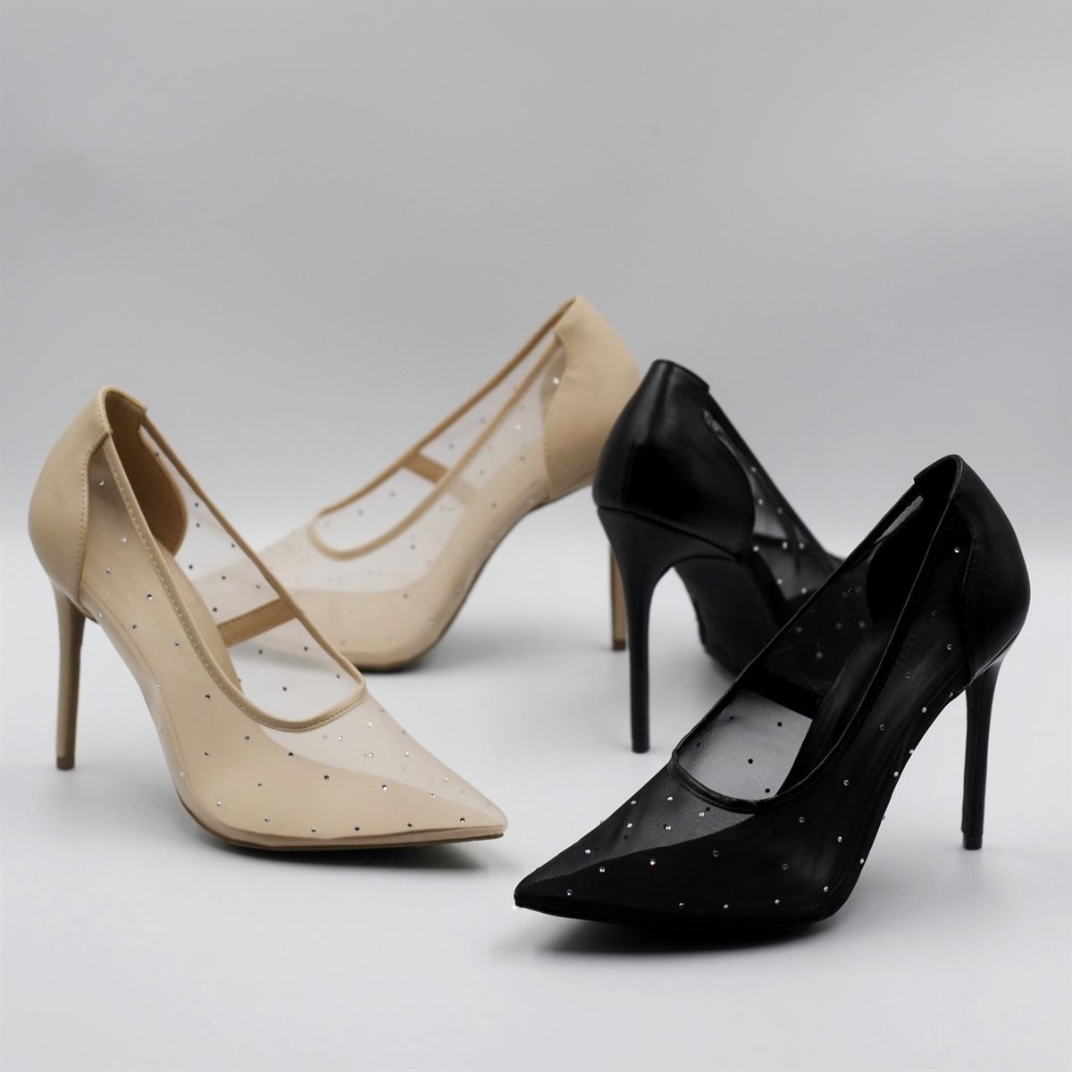 Zapatilla stiletto transparente