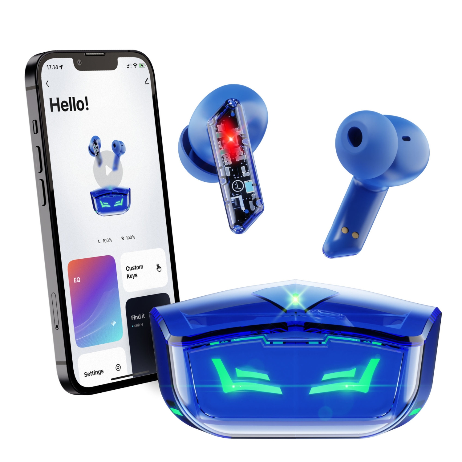 Audífonos Gamer BINDEN Dark Ninja Inalámbricos con Reducción de Ruido BNC