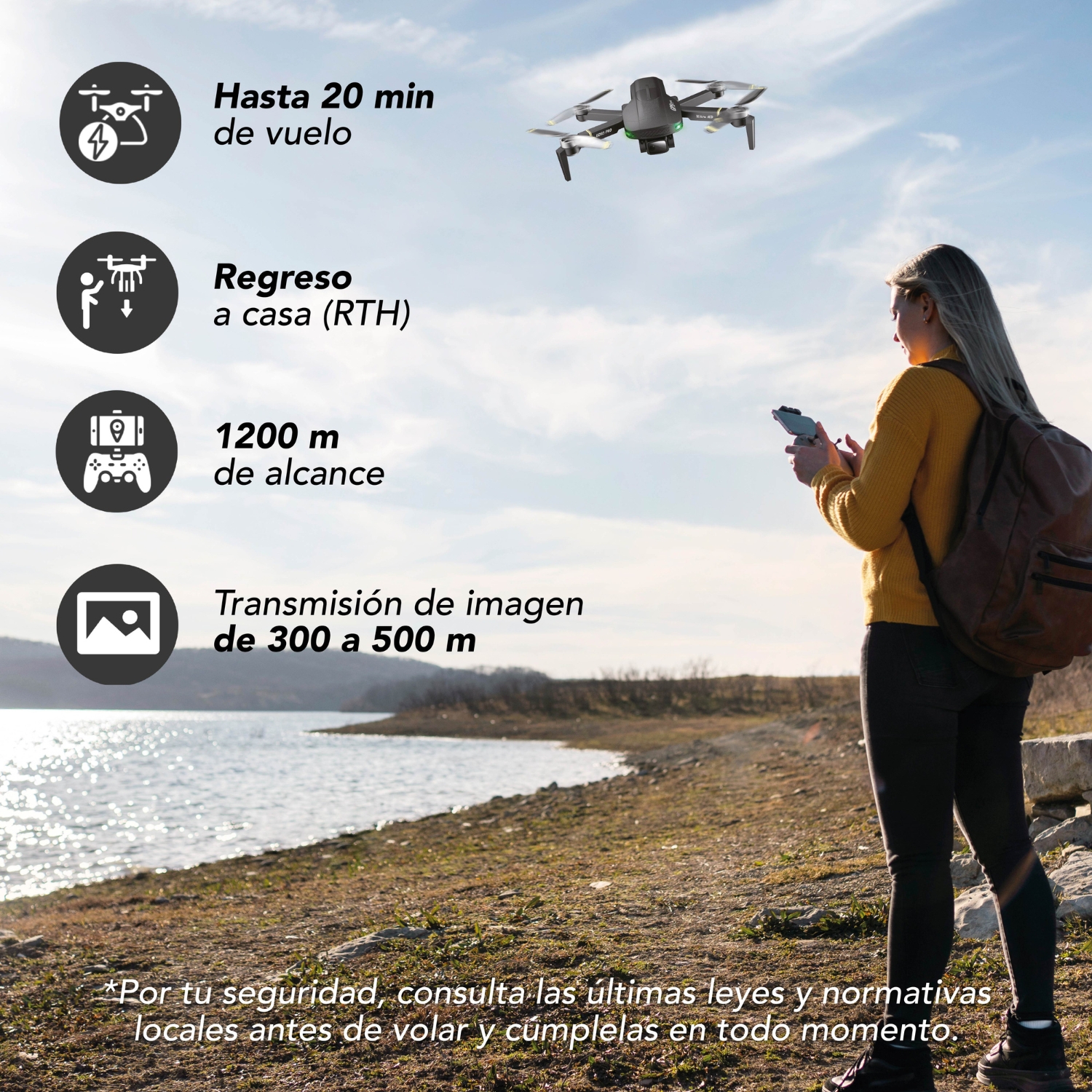 Drone BINDEN GD93 Pro Con Cámara 6k Hasta 28 Minutos De Vuelo