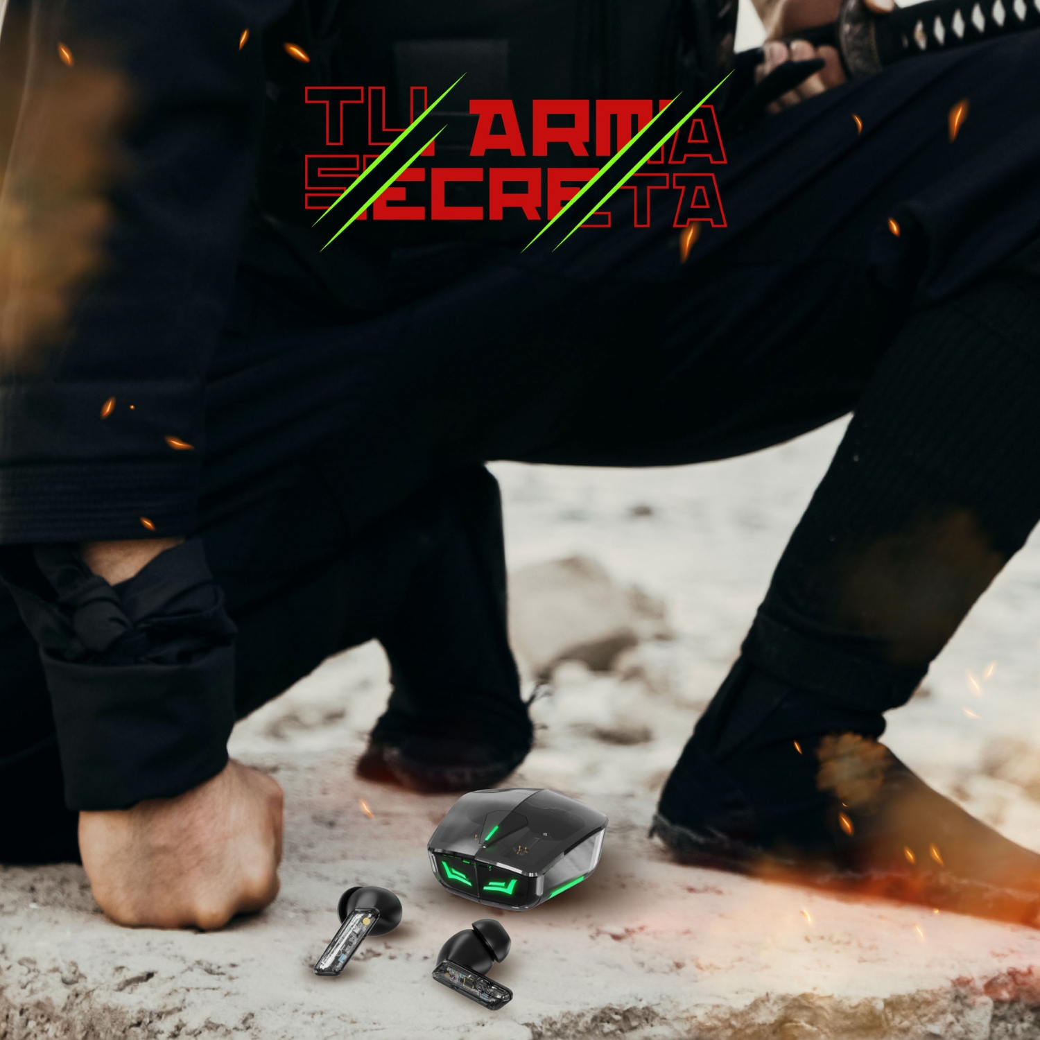 Audífonos Gamer BINDEN Dark Ninja Inalámbricos con Reducción de Ruido BNC