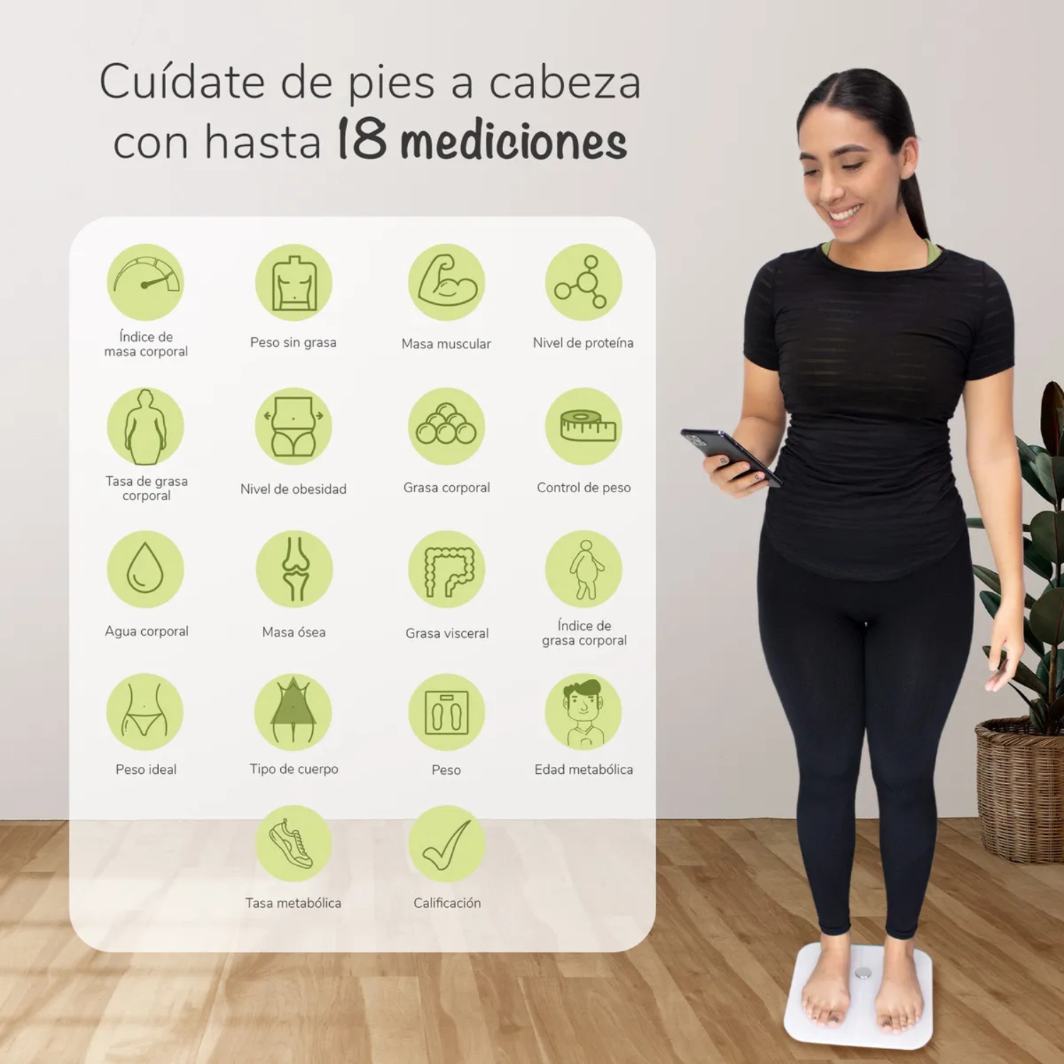 Báscula Inteligente Binden Era Self Hasta 18 Mediciones con App Binden